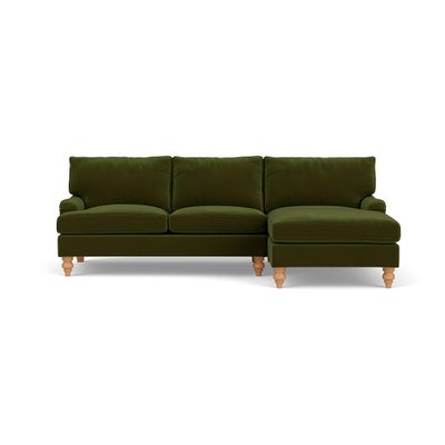 Chaise Large Right Hand - Forest Green - Matt Velvet