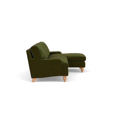 Chaise Large Right Hand - Forest Green - Matt Velvet