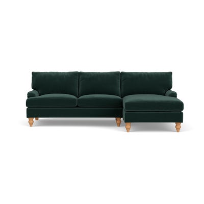 Chaise Large Right Hand - Lake - Matt Velvet