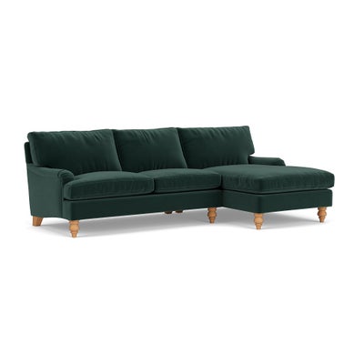 Chaise Large Right Hand - Lake - Matt Velvet