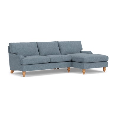 Chaise Large Right Hand - Mid Blue - Aquaclean Oxford