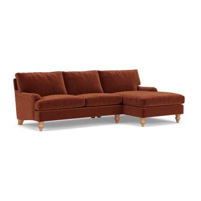 Chaise Large Right Hand - Brick - Matt Velvet