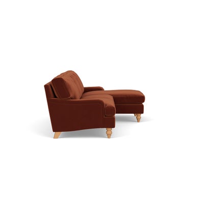 Chaise Large Right Hand - Brick - Matt Velvet