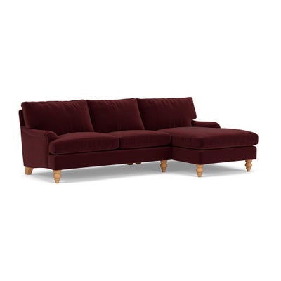 Chaise Large Right Hand - Dark Rosehip - Matt Velvet