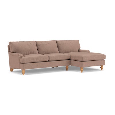 Chaise Large Right Hand - Dusky Rose - Eco Chenille