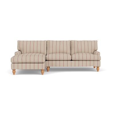 Chaise Large Left Hand - Raspberry - Compton Stripe