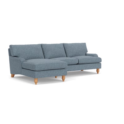 Chaise Large Left Hand - Mid Blue - Aquaclean Oxford