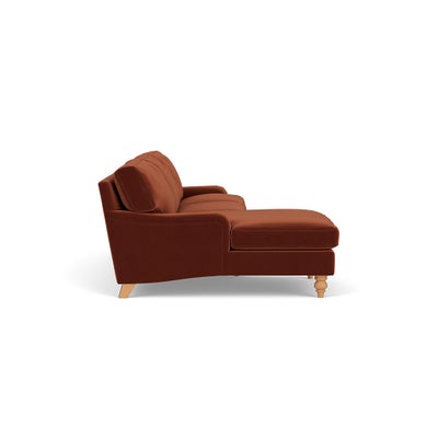 Chaise Large Left Hand - Brick - Matt Velvet