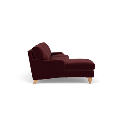 Chaise Large Left Hand - Dark Rosehip - Matt Velvet