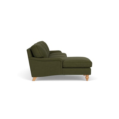 Chaise Large Left Hand - Forest Green - House Linen Mix