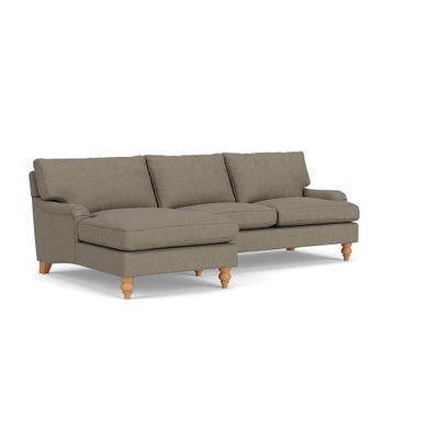 Chaise Large Left Hand - Mid Grey - House Linen Mix