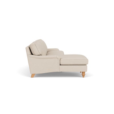 Chaise Large Left Hand - Lily White - House Linen Mix