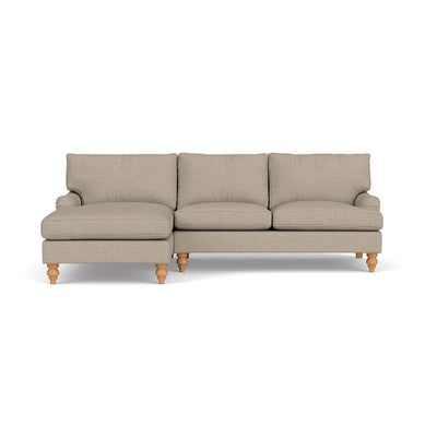 Chaise Large Left Hand - Natural - Herringbone Weave