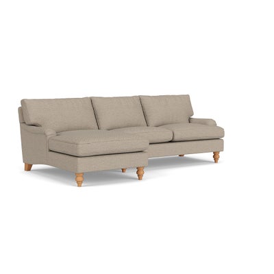 Chaise Large Left Hand - Natural - Herringbone Weave