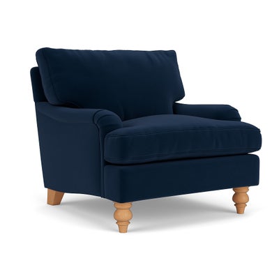 Armchair - Deep blue - Matt Velvet
