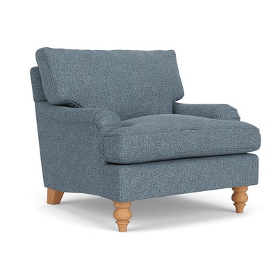 Armchair - Mid Blue - Aquaclean Oxford