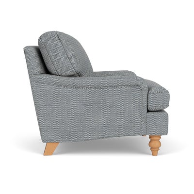 Armchair - Navy - Herringbone Weave