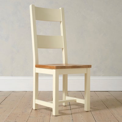 Ladderback Chair with Wooden Seat Pad