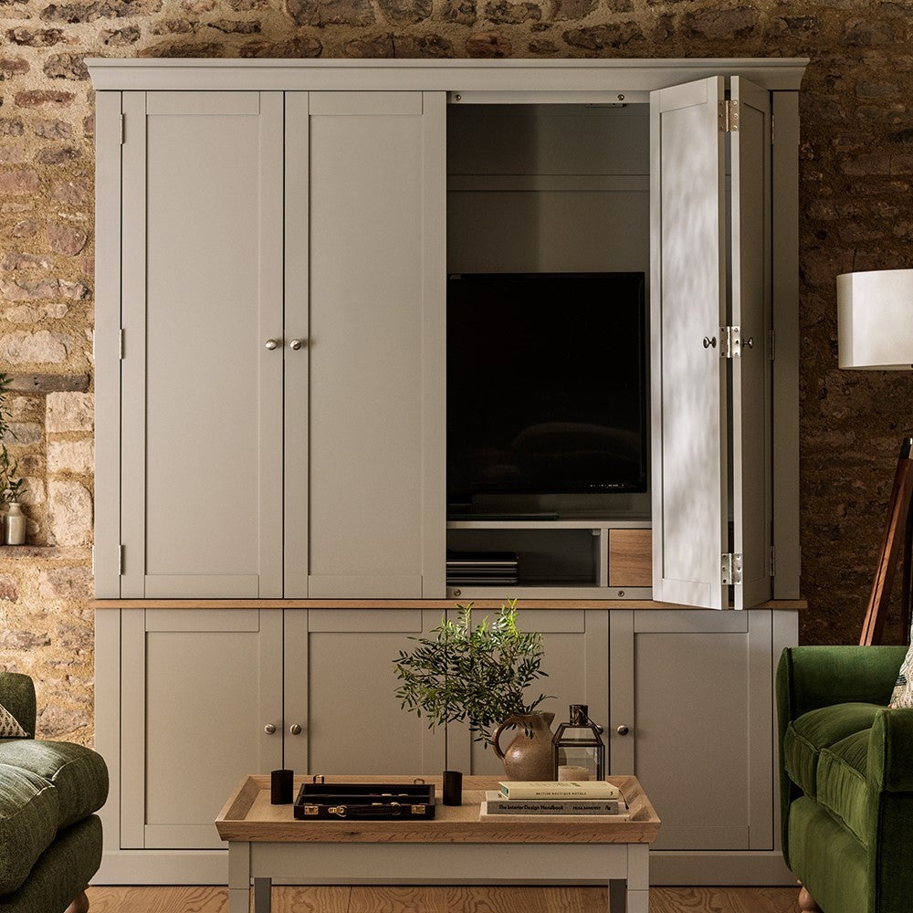 Chester Dove Grey Hideaway Media Unit - The Cotswold Company