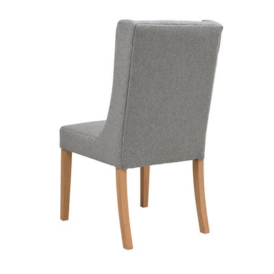 Wing Buttoned Dining Chair Grey