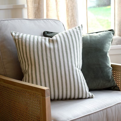 Harvey Stripe Green Cushion 50x50cm