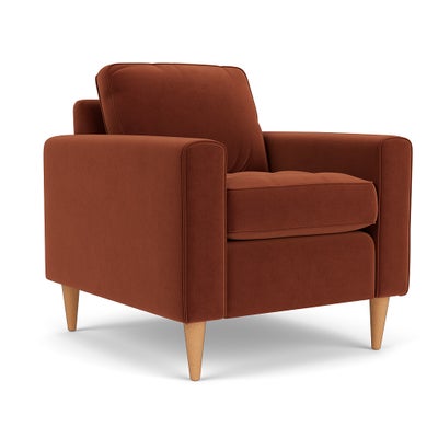 Armchair - Brick - Matt Velvet