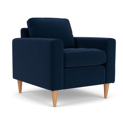 Armchair - Deep blue - Matt Velvet
