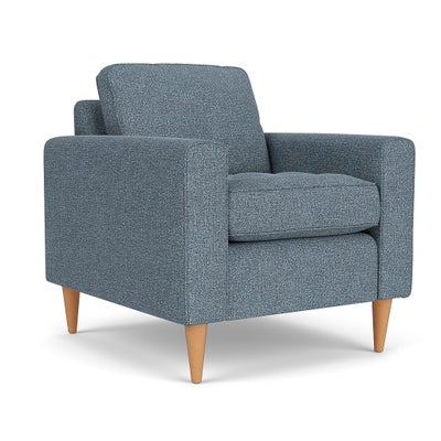 Armchair - Mid Blue - Aquaclean Oxford