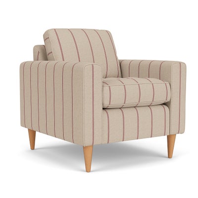 Armchair - Raspberry - Compton Stripe