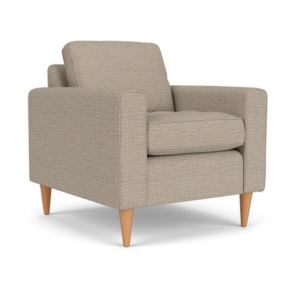 Armchair - Natural - Herringbone Weave