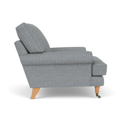 Armchair - Navy - Herringbone Weave