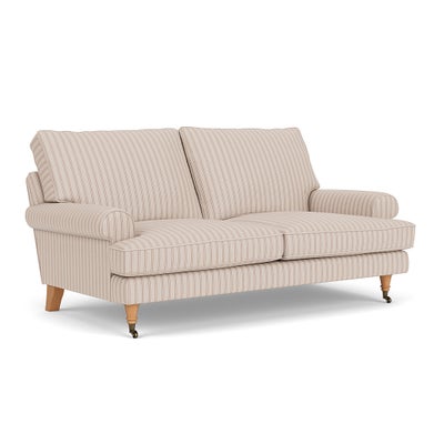 Large 2 Seater Sofa - Flax - Kingham Stripe