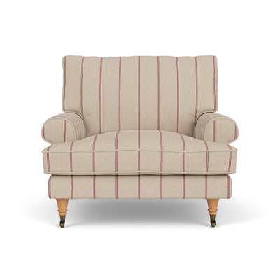 Armchair - Raspberry - Compton Stripe