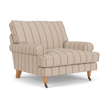Armchair - Raspberry - Compton Stripe