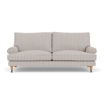 3 Seater Sofa - Indigo - Kingham Stripe