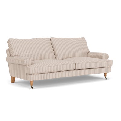 3 Seater Sofa - Flax - Kingham Stripe