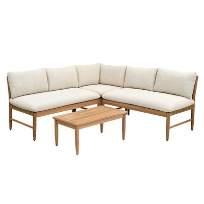 Wooden Corner Sofa Lounge Set