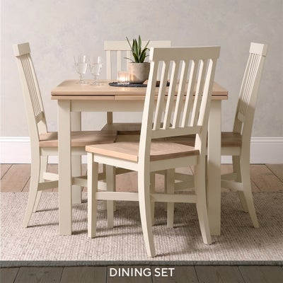 Square Extending Dining Table and 4 Dining Chairs Set