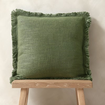 Kemble Fringed Cushion - Apple