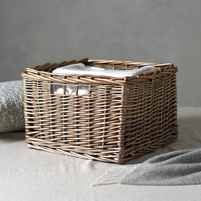 Medium Square Antique Wash Storage Basket