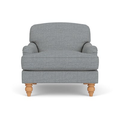 Armchair - Navy - Herringbone Weave
