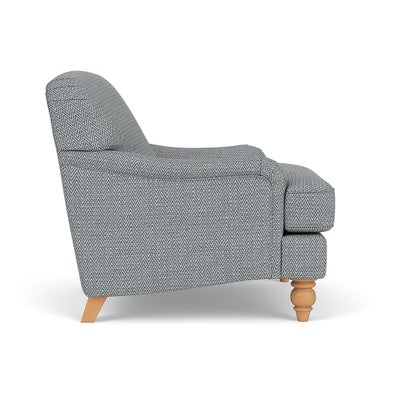 Armchair - Navy - Herringbone Weave