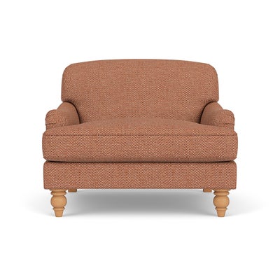 Love Seat - Brick - Herringbone Weave