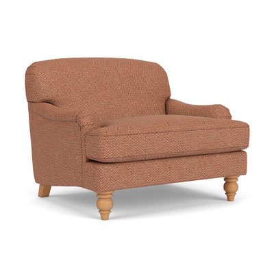 Love Seat - Brick - Herringbone Weave