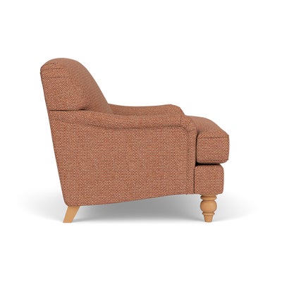 Love Seat - Brick - Herringbone Weave