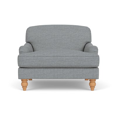 Love Seat - Navy - Herringbone Weave