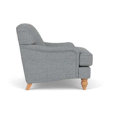Love Seat - Navy - Herringbone Weave