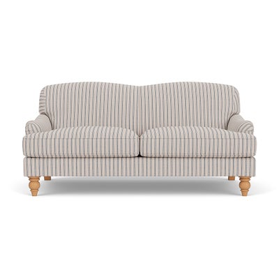 3 Seater Sofa - Indigo - Kingham Stripe