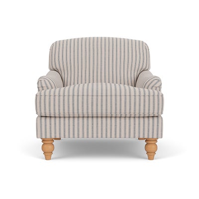 Armchair - Indigo - Kingham Stripe