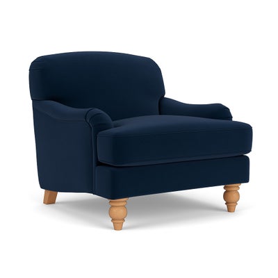 Armchair - Deep blue - Matt Velvet